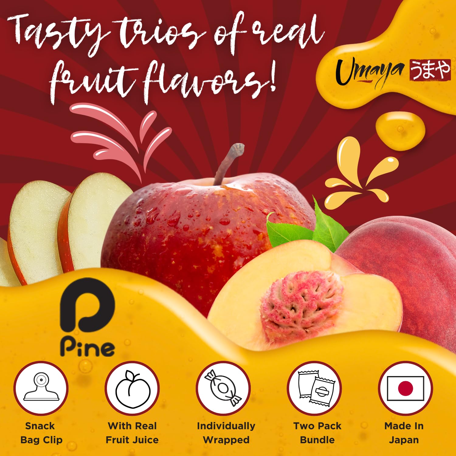 Amazon.com : Umaya Premium Japanese Hard Candy 2 Pk - Apple Trio